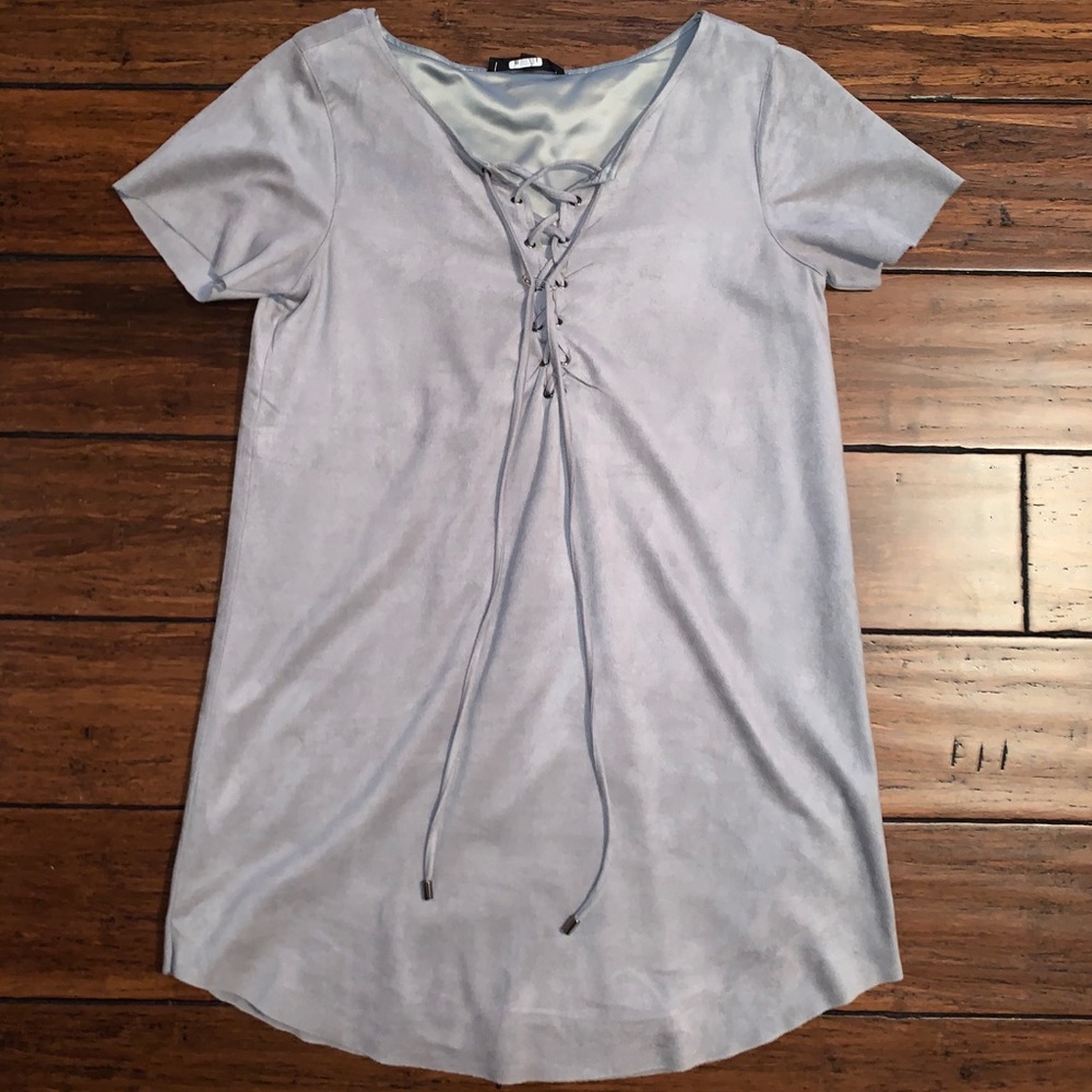 Short Sleeve Grey Dress